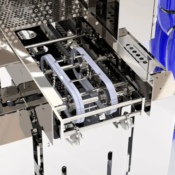 This is a 3D model rendering of an FEMC Fixtured Belt Conveyor.