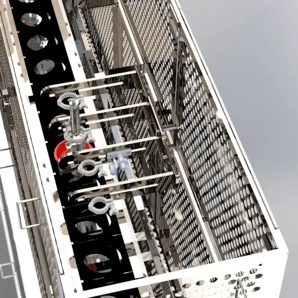 This is a 3D model rendering of an FEMC Fixtured Belt Conveyor.