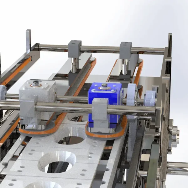 This is a 3D model rendering of an FEMC Fixtured Belt Conveyor.