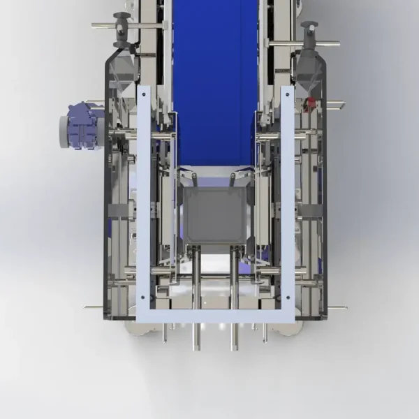 This is a 3D model rendering of an FEMC Flat Belt Conveyor.
